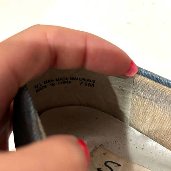 SOCIALITES Women’s Vintage Blue Denim & Silver Rhinestone Heels Shoes - size 7.5 - Picture 6 of 6